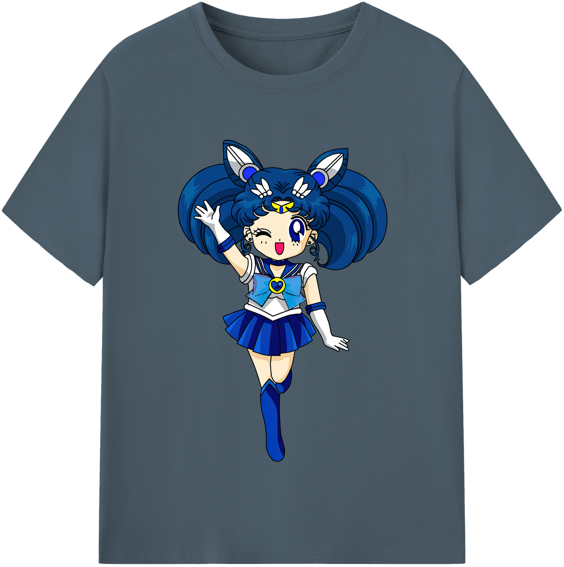 （画像用） 美少女戦士セーラームーン 水野 亜美 みずの あみ Sailor Moon Mizuno Ami 綿100％半袖Tシャツ（フロントプリント）